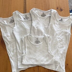 Wonder Nation White Ribbed Tank Tops Set
